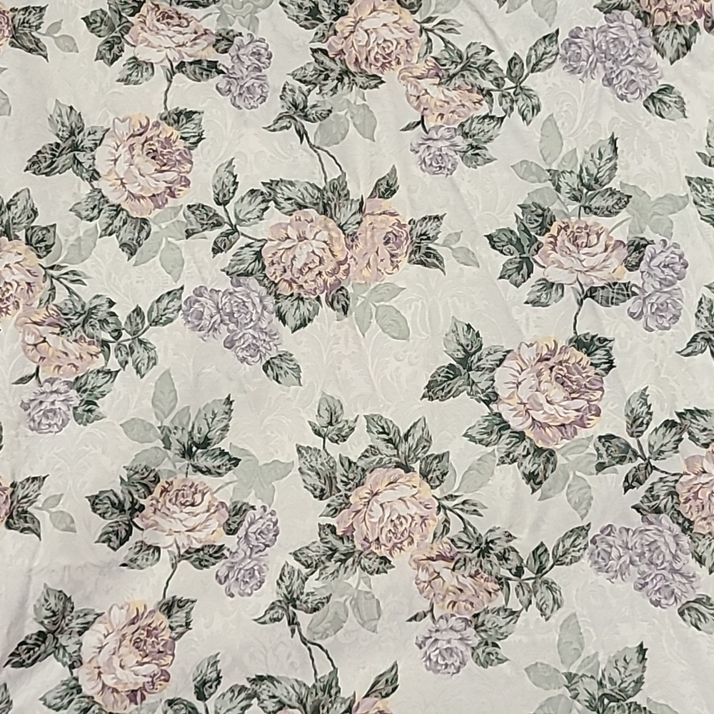 Fabric Tablecloth Rose Floral Print 52x70" W-C Designs 1998
